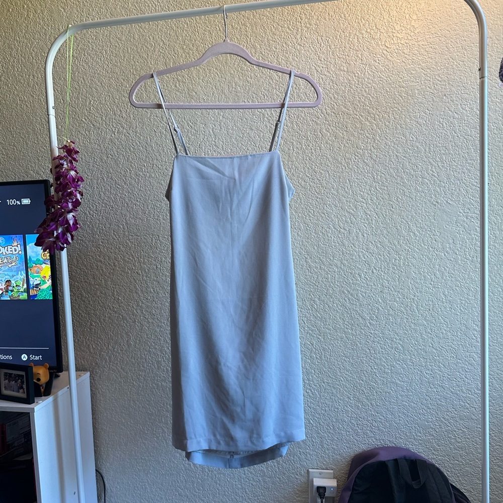 LULUS TOAST TO LIFE GREY MINI DRESS